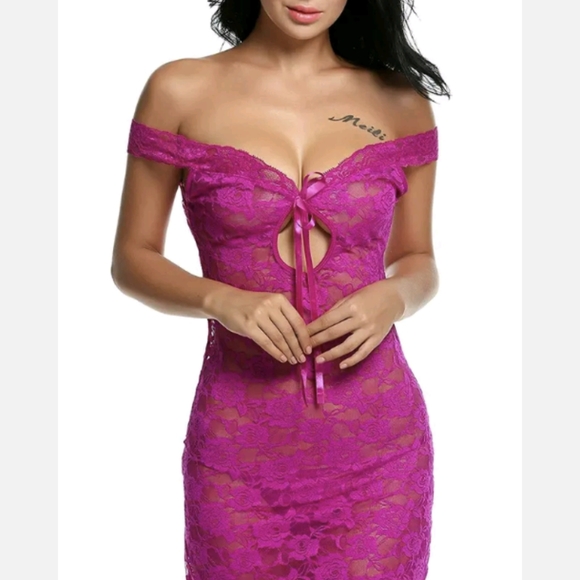 US FAST Sexy Lace Lingerie Women Babydoll Dress Sleepwear Nightwear G-string - Picture 5 of 8